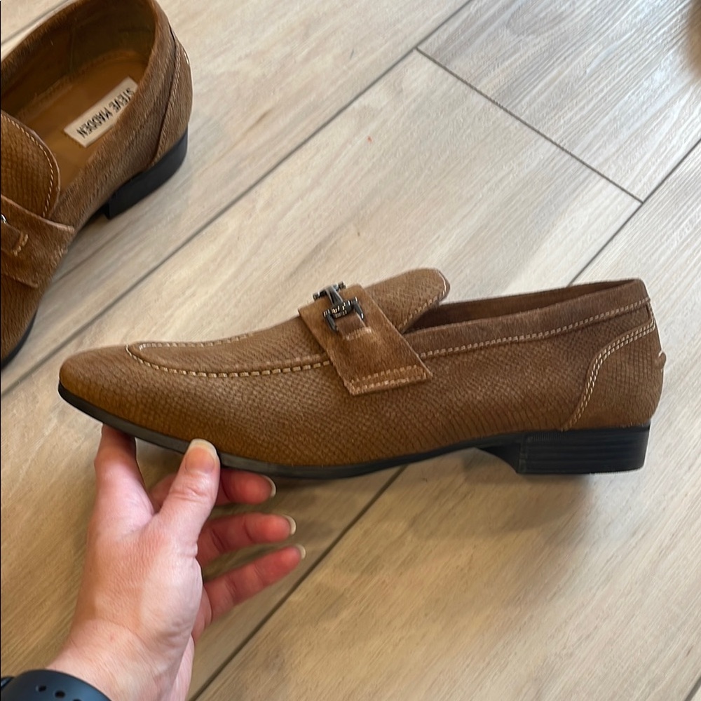 Steve Madden Brown Suede Loafers with Horsebit Detail - Picture 2 of 15